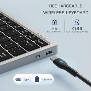 Clavier sans fil pliable à ciseaux avec pavé tactile et coque magnétique détachable pour tablettes de bureau – Stock usine - Product Image 6
