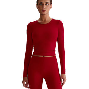 <span class=keywords><strong>T</strong></span>-<span class=keywords><strong>shirt</strong></span> da <span class=keywords><strong>donna</strong></span> a compressione Fitness rapida e solida con collo a girocollo termico 4 vie reversibili Plus Size Set pantaloncini Casual - Product Image 2