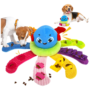 High Quality Animal Design Pet <strong>Toy</strong> Soft Plush Hidden Food Colorful Marine Animal <strong>Octopus</strong> <strong>Dog</strong> Chew <strong>Toy</strong> with Squeaky - Product Image 1