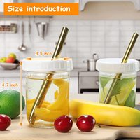 Offre Spéciale 16oz 480ml Boba Thé Smoothies Potable Verre Mason Jar Avec Couvercles de bambou