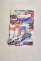 Foulard carré de luxe en soie satinée brillante à motifs de pinceaux aquarelle, élégant foulard pour le cou et la tête, accessoire cadeau, vente en gros