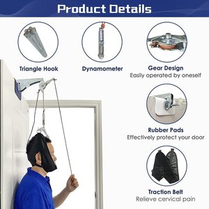 Dispositivo de Tracción Cervical para Colgar en la Puerta, Soporte Manual para el Cuello, Equipo de Estiramiento Portátil para Uso Doméstico - Product Image 2