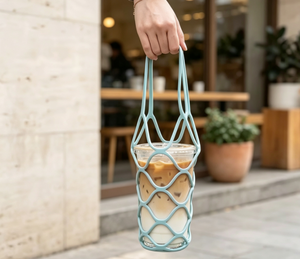 Silicone Factory Supply 2 in 1 Silicone Water Bottle Carrier BPA Free Food Grade Silicone Trivet <b>Mat</b> Silicone Cup Holder - Product Image 2