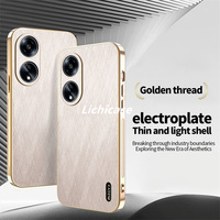 Funda de teléfono lisa de piel de seda dorada resistente a impactos de diseño único Lichicase para OPPO F23 A1 carcasa de teléfono personalizada
