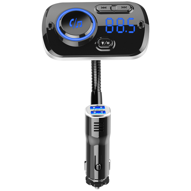 Top Quality Wireless Car Charging FM Transmitter With QC 3.0 Fast Charging Handsfree Car Kit With Dual Port