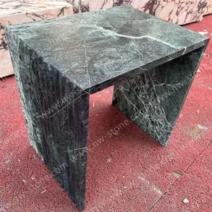 NANWEI Table basse carrée en marbre pour le salon, table basse Verde Guatemala, petite table de salon verte