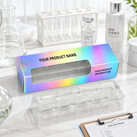 Boîte d'emballage personnalisée pour stylo à peptides et poudre de peptides avec fenêtre visible, boîte pliable en carton blanc ivoire, plateau intérieur en plastique