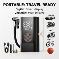 Vente flash - Gonfleur de pneus de voiture sans fil 7,4 V - Batterie rechargeable 3000 mAh - Moniteur de pression des pneus numérique - Pompe à air portable