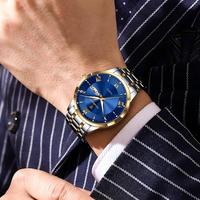 Montre de luxe Poedagar 978 pour homme, en acier inoxydable, lumineuse, avec date, étanche, montre-bracelet à quartz, prix de gros