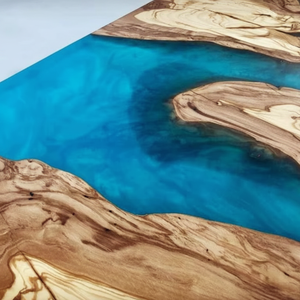 Handmade Epoxy Resin River Dining <b>Table</b> Live Edge Acacia Wood Resin Tabletop Luxury Classic Modern Design Diwali Gift for - Product Image 2