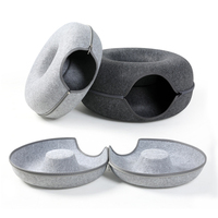 Lit pour chat Donut Tunnel pour chat Jouet de jeu interactif Jouet d'intérieur à double usage Equipement de sport pour chaton Jouet d'entraînement pour chat Maison pour animaux de compagnie