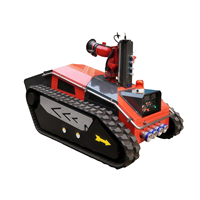 Robot de lutte contre l'incendie avec portée de 90 mètres, débit de 7200 L/min, système de refroidissement double, autonomie de 5 heures, télécommande de 200 mètres
