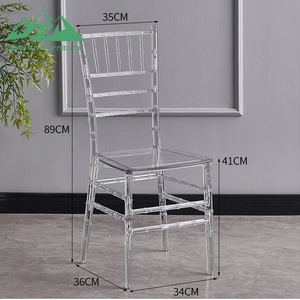 Sedia da Matrimonio Wayon <span class=keywords><strong>in</strong></span> <span class=keywords><strong>Resina</strong></span> Trasparente, Aspetto Cristallino, Schienale a Doghe Verticali, Gambe <span class=keywords><strong>in</strong></span> Bambù, Impilabile per Eventi - Product Image 5