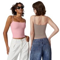 Camiseta sin Mangas Básica de Doble Forro para Mujer, Tirantes Ajustables, Camisola sin Mangas, Tops Sexys para Mujer, Tops Básicos