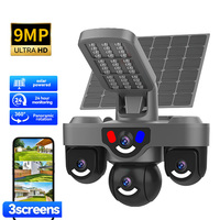 Caméra de sécurité extérieure multi-lentilles Goobsafe A05S-AOV 9MP 4G solaire avec détection PIR LED 36W et vision nocturne IR