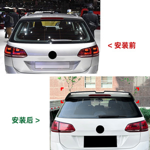 Volkswagen Golf 7 Mk7 Wagon Rear Spoiler Piano Black Carbon Fiber Texture Ducktail Trunk Lip ABS - Product Image 4