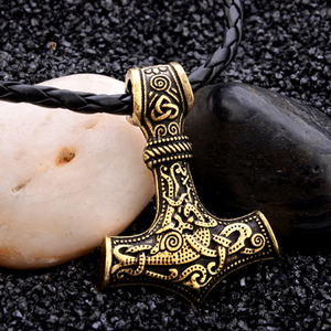 Mann Wikinger Norse Thor Hammer Mjolnir Anhänger Skandi navis che Schmuck Halskette - Product Image 2