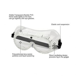 CITICITY F-2008 Chemical Laboratory Safety Goggles Full-Frame PVC Transparent Flexible Direct Ventilation Anti Impact Splash - Product Image 3