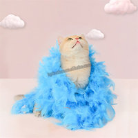 Écharpe bleue en plumes de dinde Chandelle pour la décoration de la maison, les fêtes, les mariages, Noël, l'artisanat, les vêtements, les costumes, la danse, les accessoires