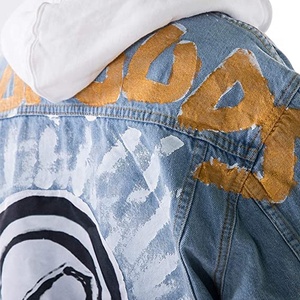 Vestes en Jean pour homme, veste en Jean de la vierge marie, <span class=keywords><strong>manteau</strong></span> de style Hip Hop - Product Image 3