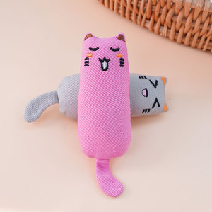 Wholesale <b>Plush</b> Eco-Friendly Molar Wear-resistant Cute <b>Cat</b> Toy with Catnip Included for Kitty Play Indoor Anxiety Relief - Product Image 1
