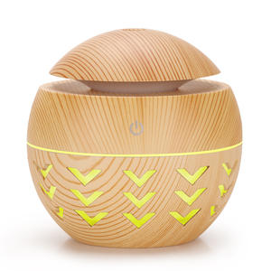 Wood Grain Round Humidifier Mini USB Powered Home Office Desk Night <b>Light</b> 2-8 Hour <b>Timer</b> Less Than 0.5L Capacity - Product Image 4