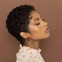 Perruque courte bouclée afro dégradée pour femmes noires, sans colle, fabriquée à la machine, légère et respirante, en provenance de Chine