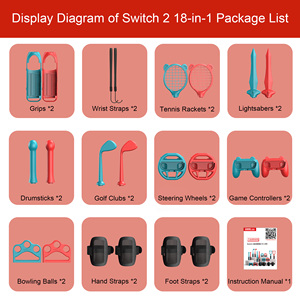 Set de Deportes y Fitness 18 en 1 para <span class=keywords><strong>Nintendo</strong></span> <span class=keywords><strong>Switch</strong></span> 2, Controlador de Juego <span class=keywords><strong>con</strong></span> Sensor de Movimiento, Cableado, de Plástico, Sable de Luz, Raqueta de Tenis, Carreras - Product Image 6