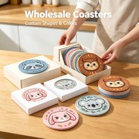 Sous-verres en PVC souple 3D personnalisés en gros, sous-verres à logo personnalisé, ensemble de sous-verres OEM ODM, protection de table pour la maison et les cadeaux