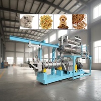 Ligne de production de nourriture pour animaux de compagnie entièrement automatique contrôlée par PLC, ligne de production de nourriture pour animaux de compagnie riche en protéines