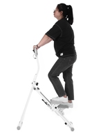 Appareil de step verticale réglable en hauteur, capacité 120 kg, pour entraînement complet du corps à domicile, avec moniteur, noir