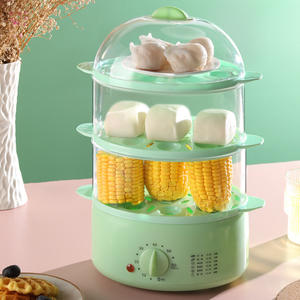 Cuiseur vapeur électrique Lingrui à trois étages, 6 L, couvercle transparent, fonction minuteur pour œufs durs, mini-cuiseur vapeur domestique - Product Image 4