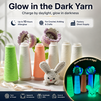 Fil à broder lumineux et écologique anti-bactérien pour chapeaux fantômes d'Halloween, amigurumi, grande pelote, crochet lumineux