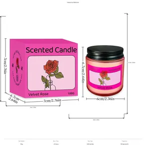 Bougie parfumée artisanale en cire de soja avec étiquette personnalisée, parfum naturel de fruits et de plantes, 6 senteurs, pot réutilisable, cadeau, 100g, barres parfumées pour les fêtes - Product Image 4