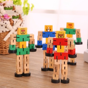 <span class=keywords><strong>Robot</strong></span> transformador de madera colorido más nuevo, plegable de cubo Manual juguete, juguetes educativos para niños, juguete de <span class=keywords><strong>Robot</strong></span> de madera para niños - Product Image 5