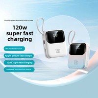 Nouvelle batterie externe haute capacité 20 000 mAh en plastique, charge super rapide, mini portable, chargeur 120W, article cadeau, vente en gros
