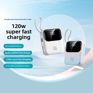 Nouvelle batterie externe haute capacité 20 000 mAh en plastique, charge super rapide, mini portable, chargeur 120W, article cadeau, vente en gros - Product Image 4
