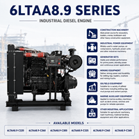 Moteur diesel industriel stationnaire série Cum 6LTAA8.9, 4 temps, 6 cylindres, unité de puissance robuste pour excavatrice/chargeuse sur pneus