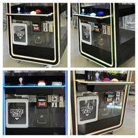Joyplay Machine à griffes entièrement transparente noire pour centre de jeux d'arcade, avec lumières LED colorées, pour jouets en peluche
