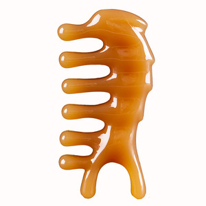 Peine de Masaje Cervical con Cabeza de Delfín, de Resina y Madera de Sándalo, Grande, de Cinco Dientes, Redondo, para Terapia de Meridianos y Cuero Cabelludo - Product Image 5