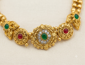DIVYORO Classic Luxury Intricate Filigree Gold Plated <b>Copper</b> Brass <b>Bracelet</b> Featuring Gemstone Cluster Women's Festive Fashion - Product Image 2