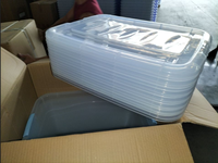 Vente flash - Boîte de rangement en plastique transparente de 70 L, bac de rangement rectangulaire pour la maison, le bureau, vente en gros