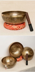 Tazón de sonido de <span class=keywords><strong>Buda</strong></span> tibetano hecho a mano, para Yoga, meditación, canto, campana de latón, artesanía, terapia, cuenco para cantar tibetano - Product Image 2