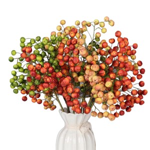 Fruits d'aubépine artificiels Meng Jie, orange, rouge, vert, champagne, rose, en plastique, pour décoration intérieure, accessoires de mariage, matériel floral - Product Image 5