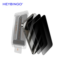 Heybingo Logo personnalisé protecteurs d'écran en verre anti-espion pour iPhone 15 14 Pro Max Film de verre trempé anti-peep intimité sans poussière