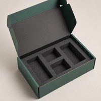Boîte cadeau cosmétique rigide noire mate à fermeture magnétique avec poignée et insert en mousse découpée, fournisseur OEM ODM