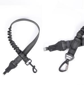 Sabuk pengaman mobil anjing, hitam, nilon, dapat diatur, Multifungsi, klip perjalanan keselamatan reflektif dengan pita pola Solid, <span class=keywords><strong>Harness</strong></span> mobil hewan peliharaan - Product Image 6