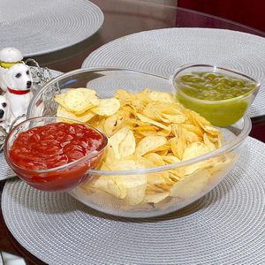Juego de Tazones para Servir Ensaladas y Frutas Chip and Dip, Tazón Principal de 3L, Tazones para Salsas de 180ml - Product Image 3