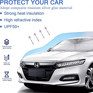 Pare-soleil de voiture pliable couvercle de pare-brise rétractable avec pare-soleil anti-UV semblable à un <span class=keywords><strong>parapluie</strong></span> - Product Image 5