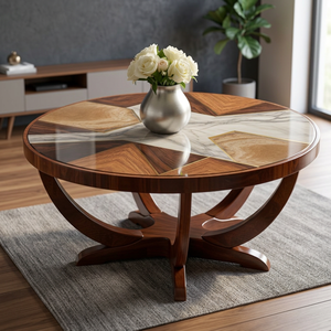 Table basse ronde en métal de luxe, minimaliste, écologique, mobilier contemporain pour salon, Indonésie - Product Image 2